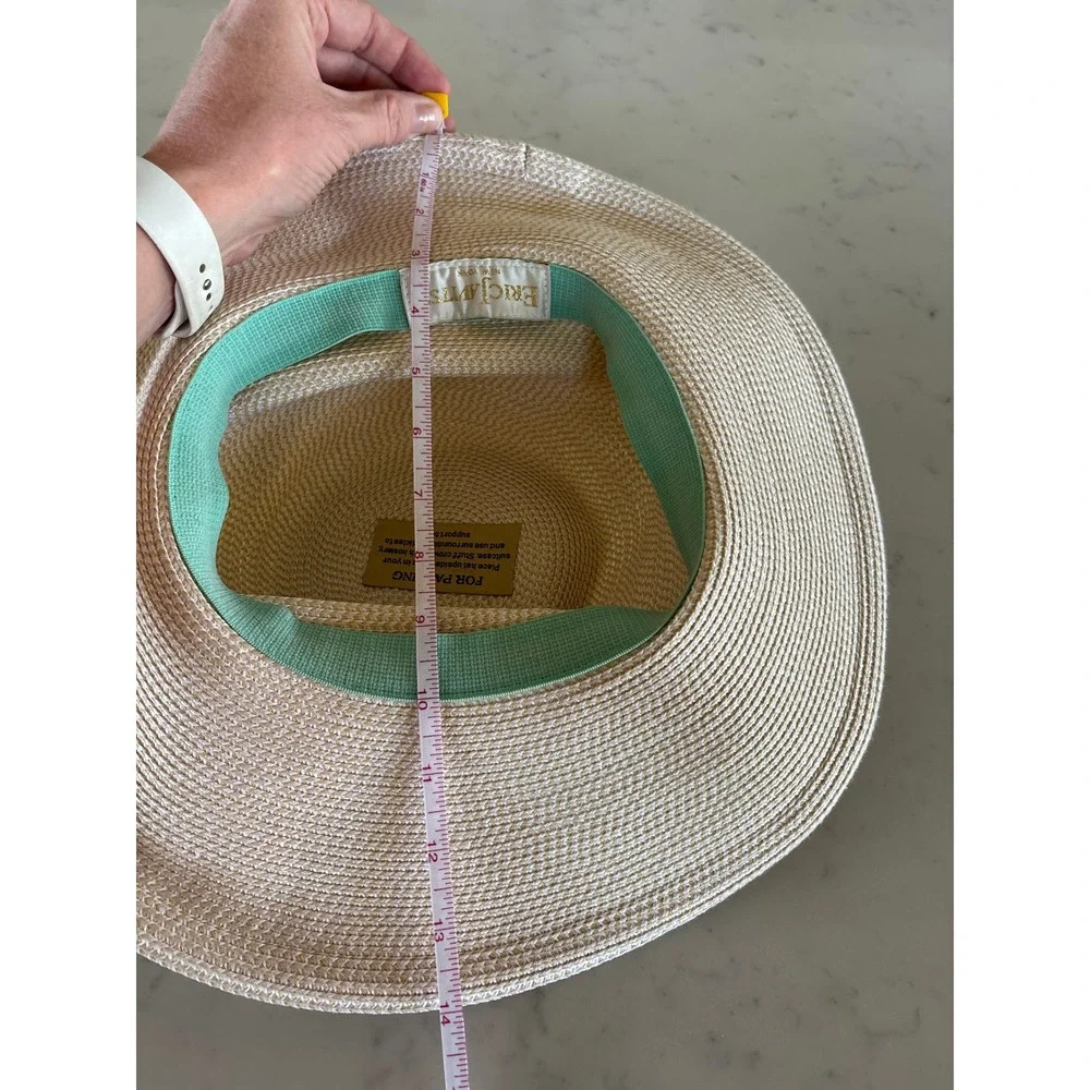Eric Javits New York Squishee Straw Sun Hat Packable Cream Tan Wide Brim